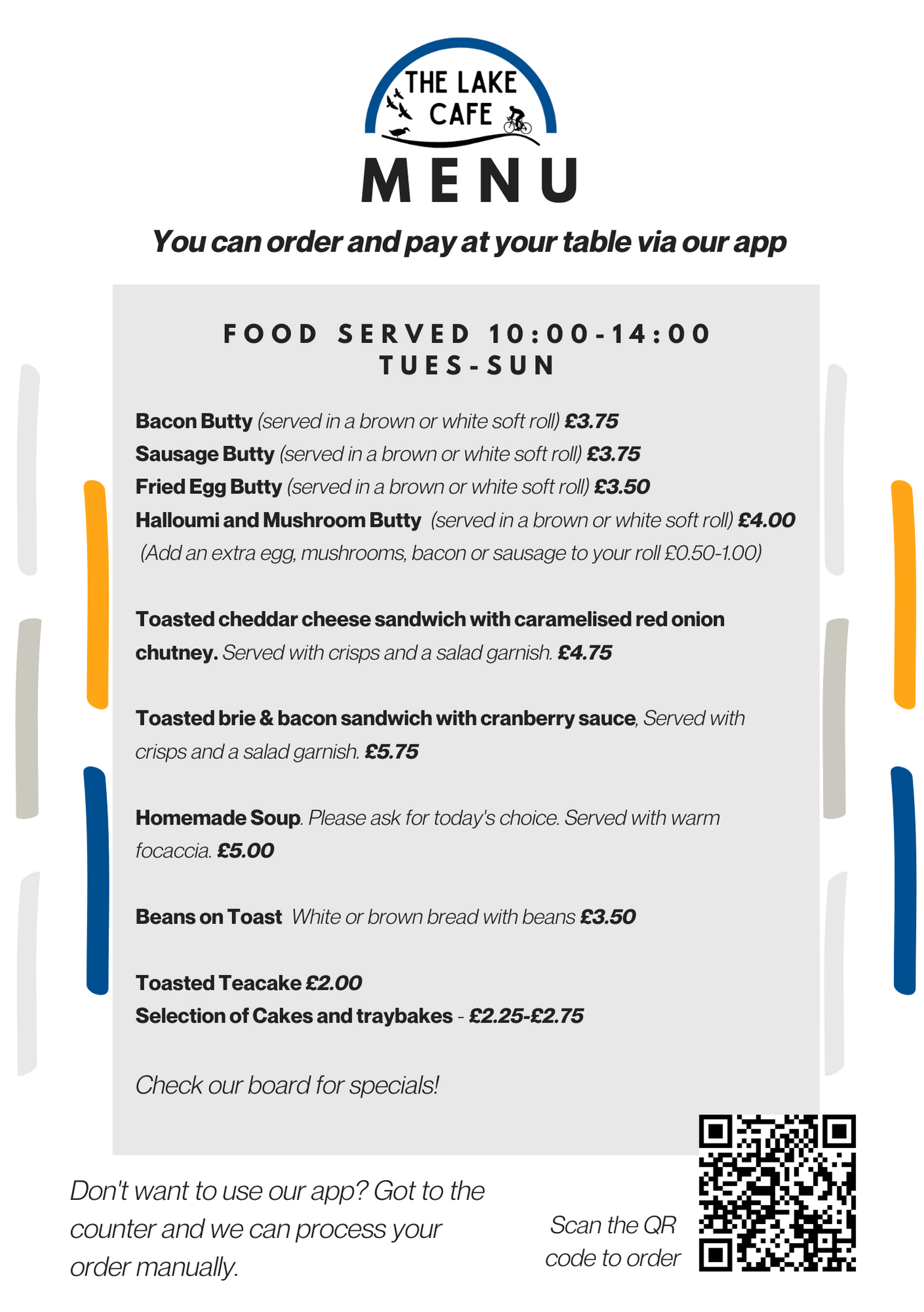 The Lake Cafe @ Race Hub Menu The Lake Cafe @ Race Hub Menu